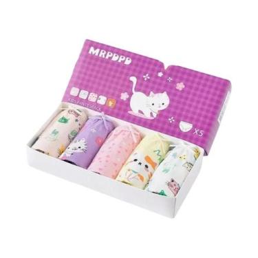 Imagem de Calcinhas De Algodão Para Meninas Com Estampa De Princesa, Conjunto De