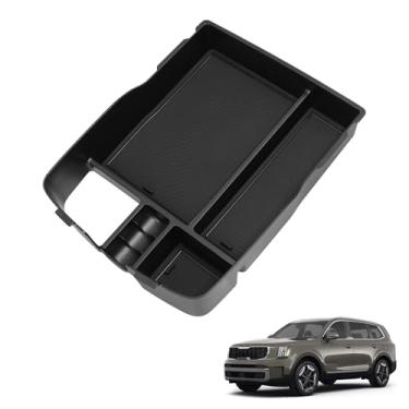 Imagem de SMABEE Caixa de apoio de braço para console central para Kia Telluride 2020-2025 2026 acessórios interior do carro bandeja organizadora de console central preta