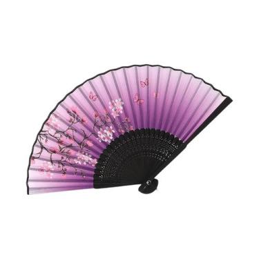 Imagem de Leque De Dança Elegante Com Cabo De Madeira E Franjas Para Mulheres, E