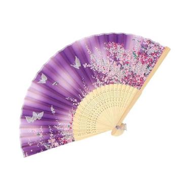 Imagem de Leque De Dança Elegante Com Cabo De Madeira E Franjas Para Mulheres, E