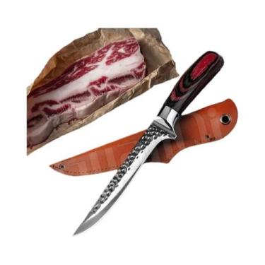 Imagem de Faca De Açougueiro Artesanal Em Aço Inoxidável Para Desossar, Cortar C