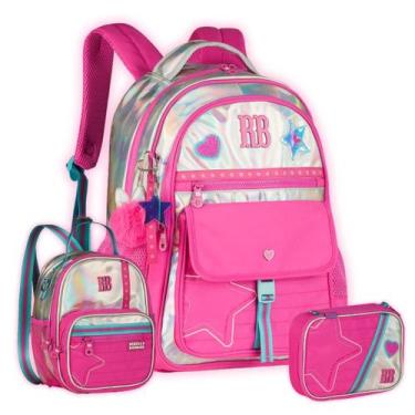 Imagem de Kit Mochila Rebecca Bonbon Meninas Costas Lancheira E Estojo - Clio St