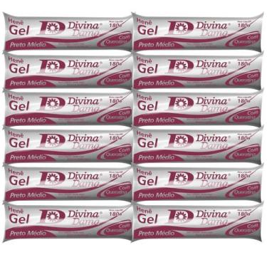 Imagem de Kit C/ 12un Henê Gel Divina Dama Médio Bisnaga 180g