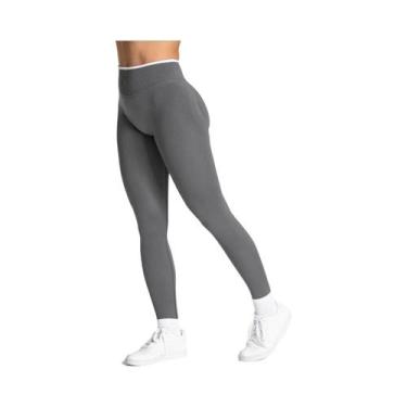 Imagem de Calças De Yoga Sem Costura De Cintura Alta Para Mulheres, Cor Sólida, 
