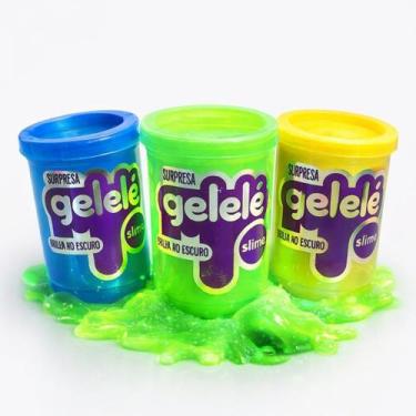 Imagem de Kit 3 Slime Brilha no Escuro Divertida 3 Cores Gelelé Massinha Geleca 