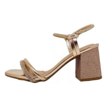 Imagem de Sandalia Beira Rio Tira Strass Metalizada-Feminino