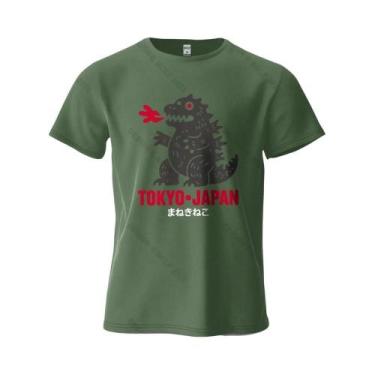 Imagem de Camiseta Masculina Oversized De Algodão Com Estampa De Dinossauro De T