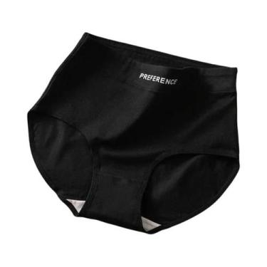 Imagem de Calcinhas De Algodão Sem Costura De Cintura Alta Tamanho Grande 3 Peça