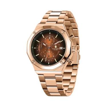 Imagem de Relógio Masculino De Luxo Em Ouro Rosa SAPPHERO, Aço Inoxidável, Resis