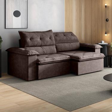 Imagem de Sofá Retrátil e Reclinável 270cm Cupuaçu Cabecasa Madeiraoriginals Marrom