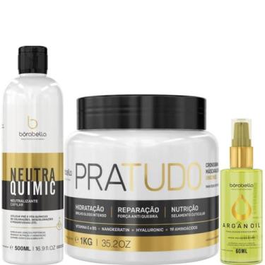 Imagem de Borabella NeutraQuimic 500ml + Pratudo 1kg + Óleo Argan 60ml