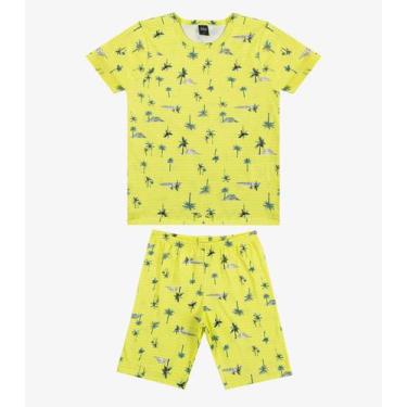 Imagem de Pijama Infantil Camiseta e Bermuda Select Amarelo, 8, Amarelo