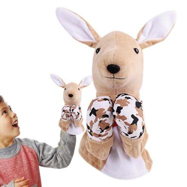Imagem de Fantoches de pelúcia | Fantoche de mão de animal com sons e ação de boxe, boneca de pelúcia brinquedo educativo de pelúcia dramatização de histórias para crianças