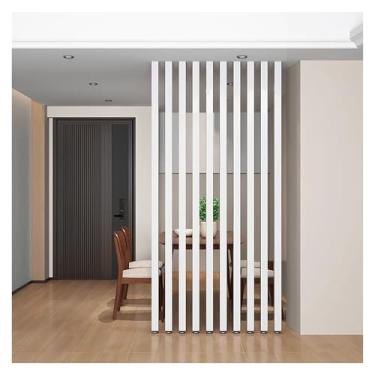 Imagem de Divisória de madeira ajustável do chão ao teto - coluna divisória elegante para sala de estar, escritório ou varanda - disponível em 43-90 polegadas, branco, 110 x 200 cm (44 x 79 pol)