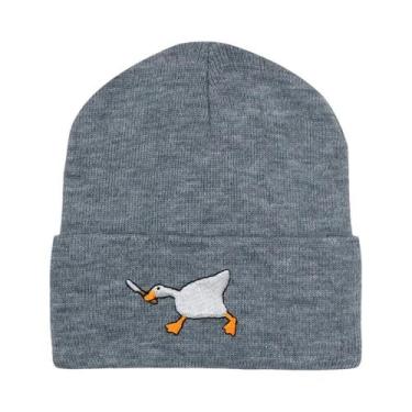 Imagem de Gorro De Inverno Unissex Tricotado Com Bordado De Ganso, Touca Quente 