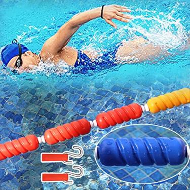 Imagem de Kit de corda de marcador de pista de piscina de 5 m/10 m - boia ecológica para segurança, escolas de natação e jogos - linha espiral durável para segurança da piscina (cor: corda de arame, tamanho: 8