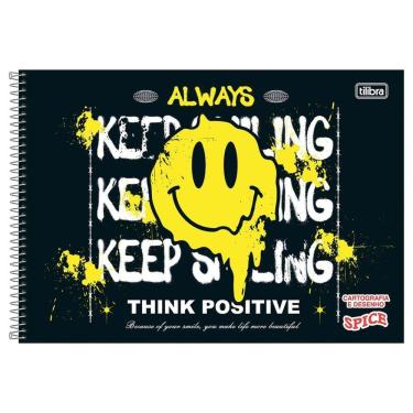 Imagem de Caderno De Cartografia E Desenho Espiral Capa Dura Spice 80 Folhas Tilibra Preto