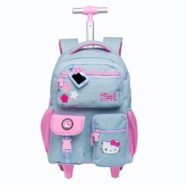 Imagem de Mochila Rodinhas Juvenil Hello Kitty Jeans Xeryus 15980-Unissex