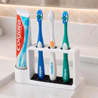 Imagem de Porta escovas de dentes para pia com suporte para creme - RELET