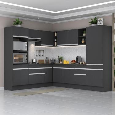 Imagem de Armário De Cozinha Completa De Canto Preto/branco