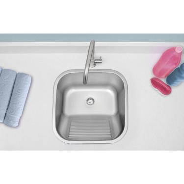 Imagem de Tanque Encaixe Tramontina Hera 23 L Inox Acetinado 40x40 cm