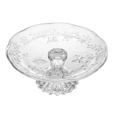 Imagem de Prato p/ Bolo c/Pé New Butterfly 26,5cm x 12cm Cristal - Lyor