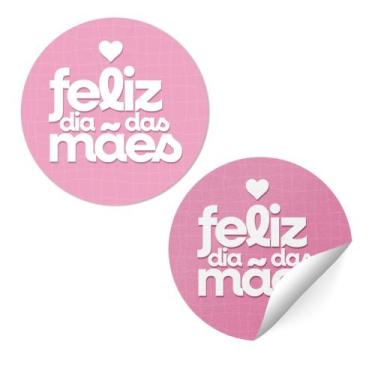 Imagem de Adesivo Redondo Dia das Mães  Decorativo para Embalagens e Presentes -