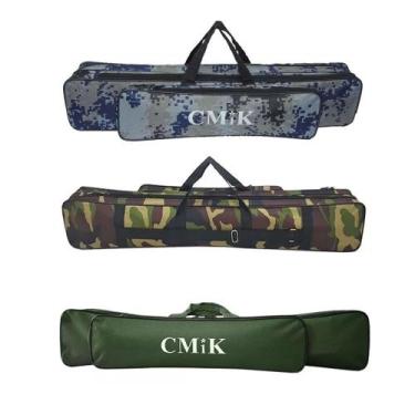 Imagem de Bolsa Porta Vara Pesqueiro 70cm Resistente 3 Divisórias Pesca Prático 