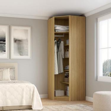 Imagem de Closet Modulado de Canto 45º Sem Portas Altezza Belmax, Freijó