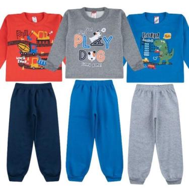 Imagem de Kit 3 Conjuntos De Moletom Infantil Inverno Menino Atacado  - TGS Conf