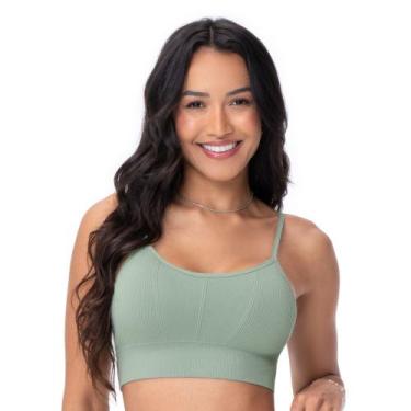 Imagem de Top Jacquard com Bojo Removível sem Costura Day Easy Verde Grigio, P