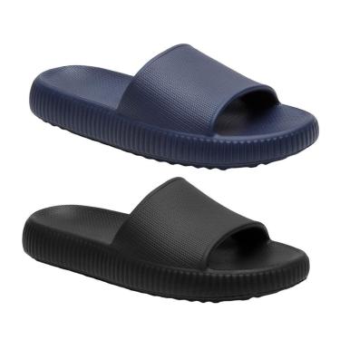 Imagem de Kit 2 Pares De Chinelo Nuvem Masculino Slide Ortopédico Leve E Azul Marinho-Masculino