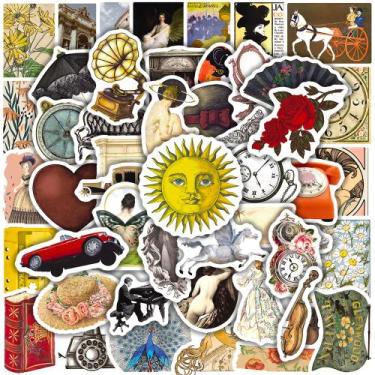 Imagem de Adesivos Retro Courts Roses Flowers à prova d'água 50 unidades/lote - 