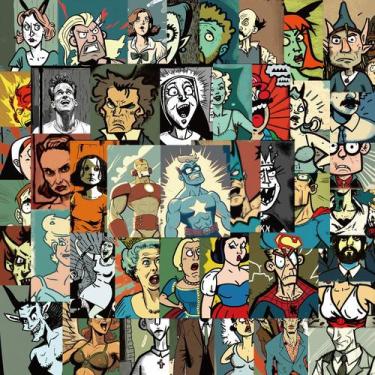 Imagem de Adesivos, ilustrações engraçadas, vinil impermeável, 56 unidades - yiw