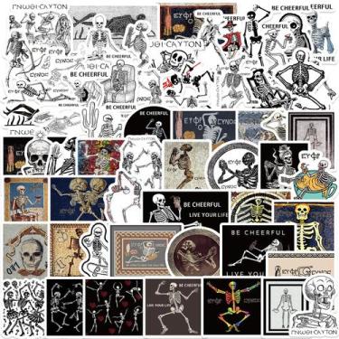 Imagem de Adesivos Horror Skulls Humans Skeletons à prova d'água 62 unidades - y