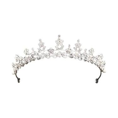 Imagem de Coroa De Noiva Em Cristal Prateado Com Strass, Acessórios De Cabelo Pa