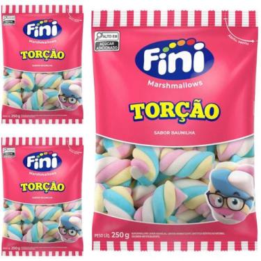 Imagem de 3 Pacotes Marshmallow Torção Baunilha Fini 250g