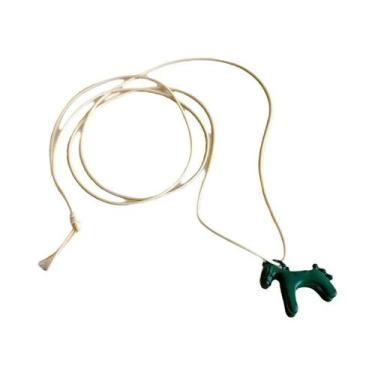 Imagem de Colar Com Pingente De Pônei 3D Colorido, Esmaltado Cloisonné, Estilo G