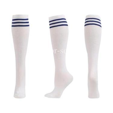 Imagem de Meias De Compressão Masculinas Até O Joelho, Antiderrapantes, Listrada