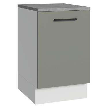 Imagem de Balcão de Cozinha 50cm 1 Porta Branco/Cinza Agata Madesa