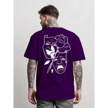 Imagem de Camiseta StreetWear 100 % Algodão Mascaras Obstrata Flor Lançamento En