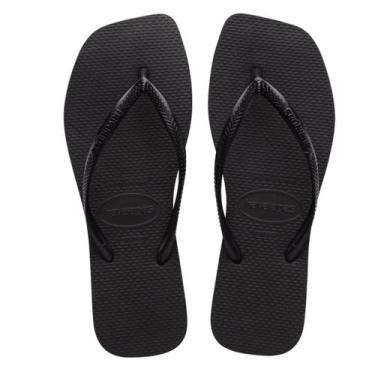 Imagem de Chinelo de Dedo Feminino Havaianas Slim Square, Preto, 37