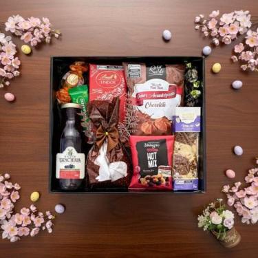 Imagem de Cesta de Páscoa Gourmet Essencial com Vinho Chileno, Chocolates e Delí