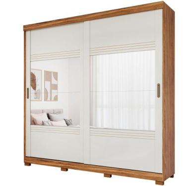 Imagem de Guarda Roupa Gramado 2 Portas Correr com 4 Espelhos e Pés - Panan, Cin