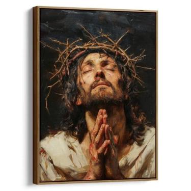 Imagem de Quadro Jesus Cristo em Oração Solene - Mioquadros, 120x80 cm, Tabaco