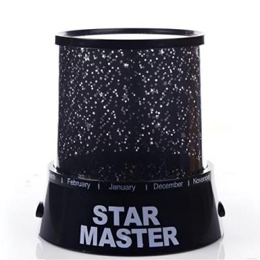 Imagem de Lampada infantil projetor abajur led teto ceu com cabo carregador usb 