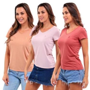 Imagem de Camiseta Feminina Gola V Viscolycra Conforto Dia A Dia-Feminino