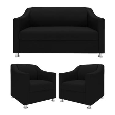 Imagem de Recepção Clínica Sofisticada: Namoradeira 2l + 2 Poltronas - Móveis Ma