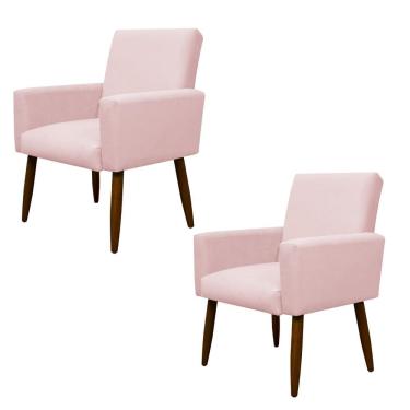 Imagem de Kit 2 Poltronas Nina Suede Rosa Bebê Herrero