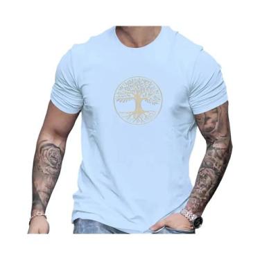 Imagem de Camiseta Esportiva Masculina De Verão Em Algodão Com Estampa De Pinhei